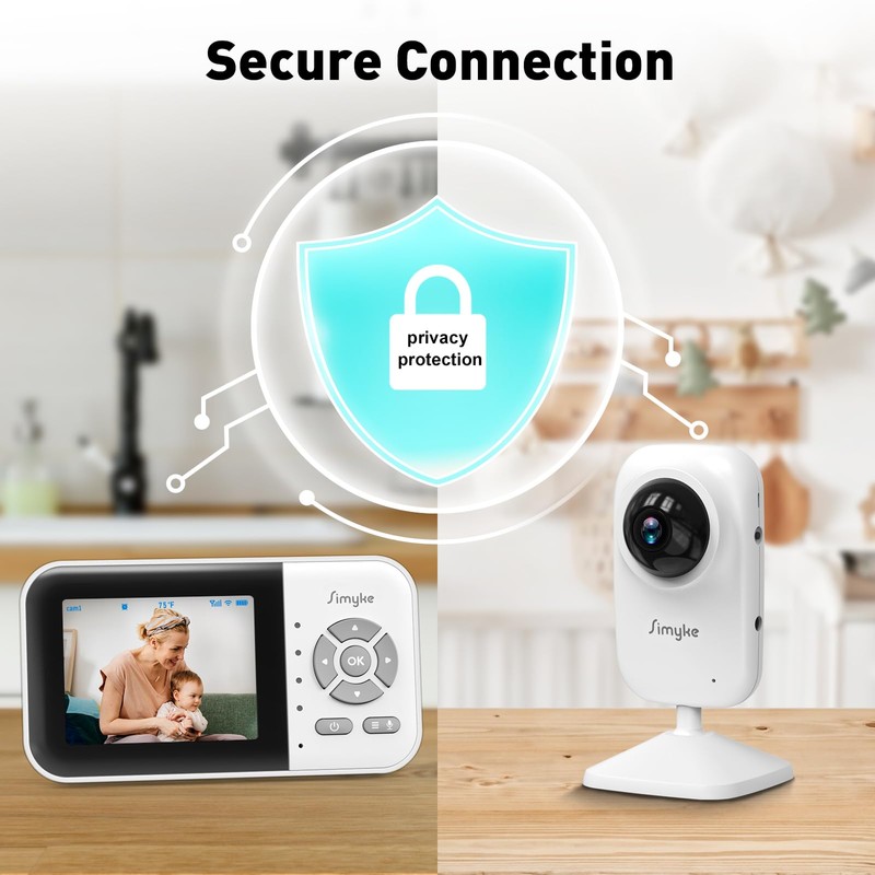 Simyke Upgrade Video Baby Monitor with 2 Cameras and Audio