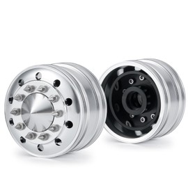 AXSPEED Metal Front Wheel Rims Wheel Hubs for Tamiya 1/14 Trailer Tractor Climbing RC Truck Upgrade, 2pcs/Set (Ball Bearing Hub)