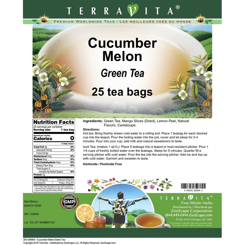 Cucumber Melon Green Tea (25 tea bags, ZIN: 536904)