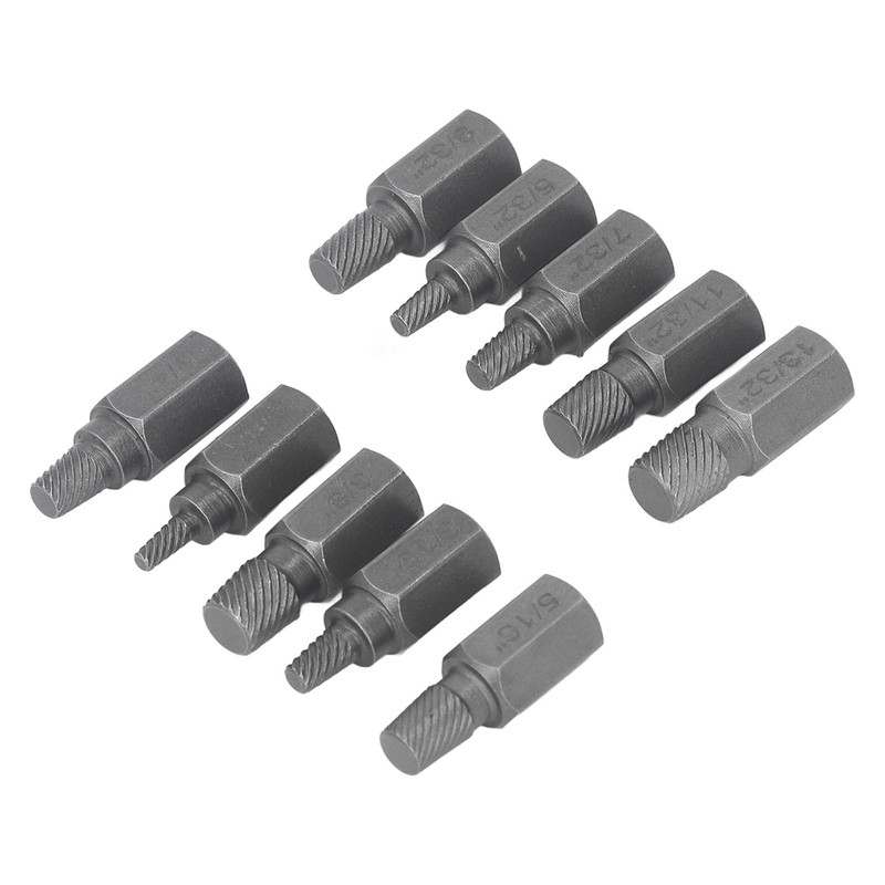10Pcs Damaged Screw Extractor Hex Bolt Stud Remover Removal Tool
