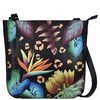 Anna by Anuschka Women's Medium Crossbody, Tropical Dreams Black, One