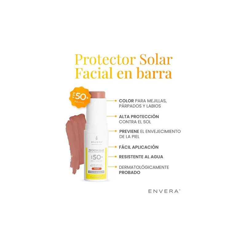 Protector Solar Facial en Barra con Color Peachy FPS 50
