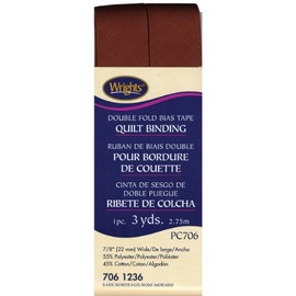 Wrights Double Fold Quilt Binding .875"X3yd-Bark3