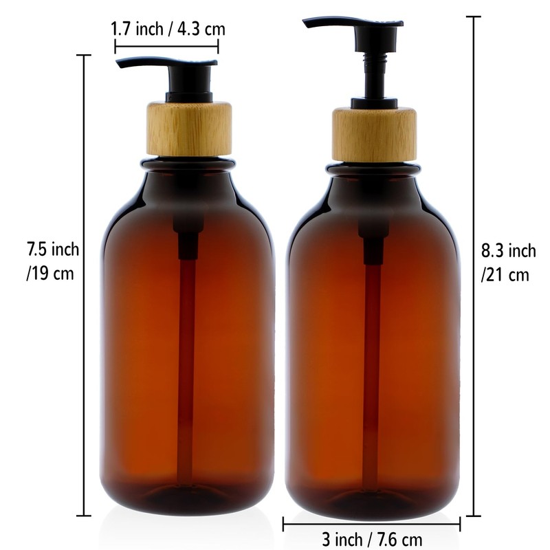 Shampoo Bottles Refillable, Kimqi Bathroom Shampoo and Conditioner Dispenser Set,