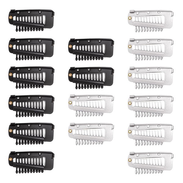 EULAPGOE 16 Pcs Metal Wig Clips with Safety Pin, Hair