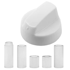 SPARES2GO Universal White Control Knobs for All Makes and Models of Oven Cooker & Hob (Pack of 4 + Adaptors)