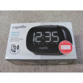 Capello Brand New Capello Sleep & Charge Alarm Clock USB Phone Charger AM/FM Radio CR22