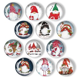 Poitvd Christmas Gnomes Refrigerator Magnets 12Pcs Glass Strong Magnetic Refrigerator Magnet Fridge Sticker,Crystal Fridge Magnets Decoration for Crafts,Strong Fridge Magnets for Kitchen, School