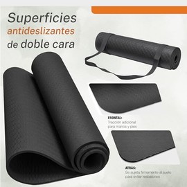 Hirola Tapete de Yoga de TPE Extra Grueso, Esterilla de Entrenamiento Antideslizante de Doble Cara para Pilates y Ejercicio en Casa, Alta Densidad par
