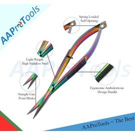 AAProTools 4.75" Rainbow Titanium Embroidery Snips Straight Scissors Trimming Threads