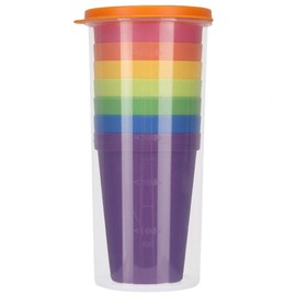 7PCS Break-Resistant Reusable PP Cups Rainbow Dishwasher Safe Plastic Tumblers Plastic Cups Small Snack & Drink Size | Party, Event, Wedding