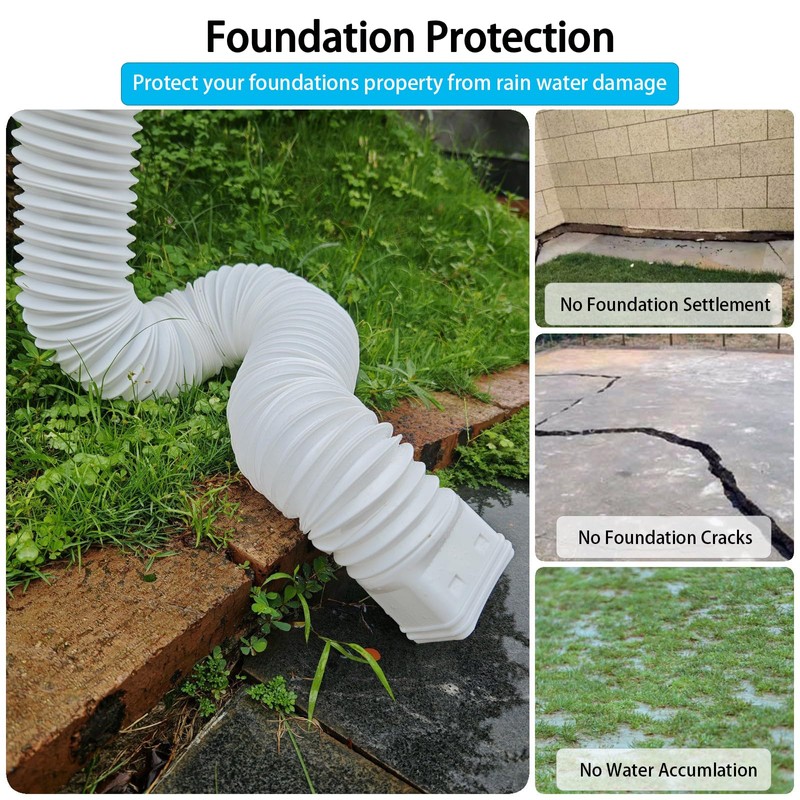 HAHOME 2 Pack Rain Gutter Downspout Extensions,Drain Downspout Extender Diverter,
