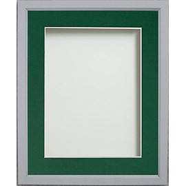 Frame Company Drayton Range 10x8-inch Grey Picture Photo Frame with Bottle Green Mount For Image Size 8x6-inch