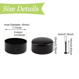 UFURMATE Handrail End Cap, 4PCS 45mm/1.77" 201 Stainless Steel Round Handrail End Caps Staircase Steps Hand Rail End Cover Handrail Fittings (Black)