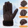 Men Shearling Gloves Winter Leather Gloves Shearling Sheepskin Gloves with