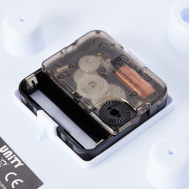 Unity Wall Clock, Hastings, Silent Sweep, Modern, White, 22 cm