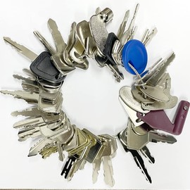 58 Pcs Heavy Equipment Construction Ignition Key Sets Compatible with Takeuchi, Ford, New Holland, Caterpillar, Komatsu, Kubota, Case, JD, Yanmar, Daewoo, Hyster