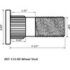 SAQXK 8 Pack 5/8" x 3.5" Wheel Stud, 007-115-00 for