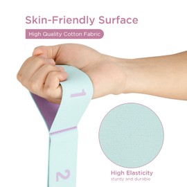 AiQInu Yoga Stretch Strap, Resistance Bands with 11 Loops, Highly Elastic Fitness Bands, Highly Elastic Resistance Bands for Pilates, Fitness, Stretching Training