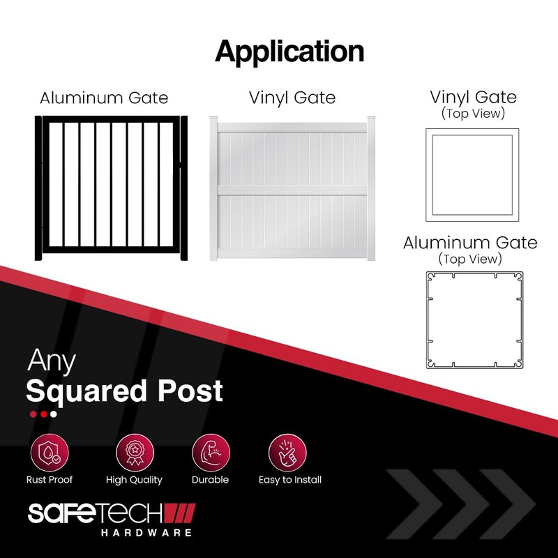 Safetech Hardware Magnetic Top Pull Gate Latch | Key Lockable