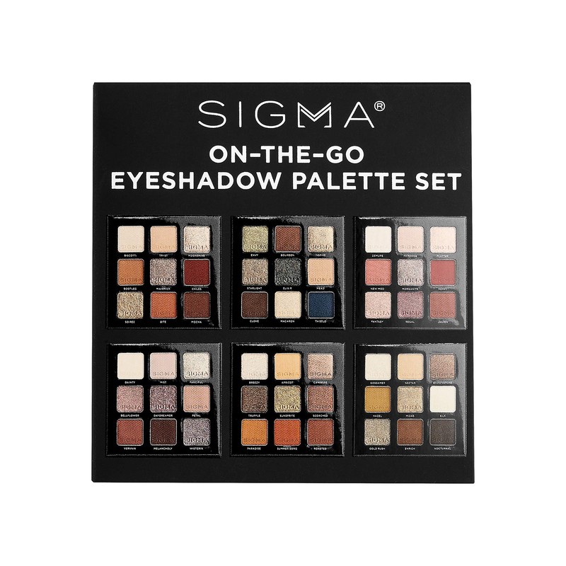 Sigma Beauty On-The-Go Eyeshadow Palette Set Includes 6 Eyeshadow Palettes