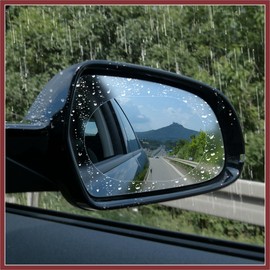 HEROFFIX 2pcs Oval Car Rearview Mirror Nano Film Anti Rain Waterproof Side Window Clear Protective Sticker 145 x 100mm Replace Parts