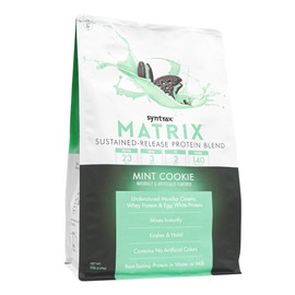 Syntrax Nutrition Matrix Protein Powder, Sustained-Release Blend, Mint Cookie, 5 lbs. Real Cookie Pieces