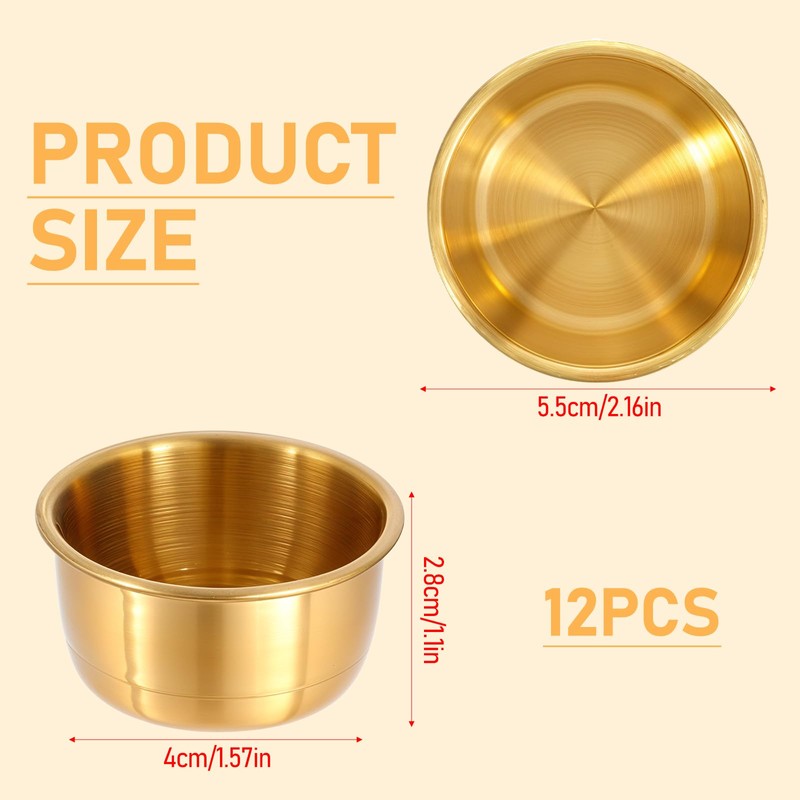 12 Pcs Stainless Steel Dipping Sauce Cup Ramekin Sauce Dipping