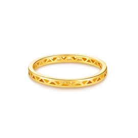 GNIRTSI Gold Ring for Women 14K Gold Plated Minimalist Stack Polyline Hollow-Out Band Finger Jewelry Size 7