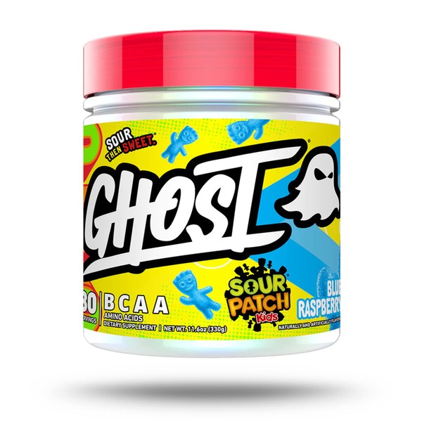 Ghost BCAA | 7 Grams of Vegan Fermented 2:1:1 Branched Chain Amino Acids (BCAAs) | Gluten, Soy, & Sugar Free | 330g | 30 Servings Per Container (Blue Raspberry)