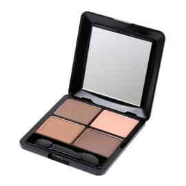 Paleta de Sombras para Ojos 4 Colores Mate Tono Café Cálido  Estuche con Espejo y Esponja, Maquillaje para Fiesta y Salón Profesional, Acabado Sedoso 