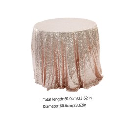 MAGICLULU Hotel Wedding Sequin Tablecloth Round Rose Gold Table Cover Wedding Decor Fitted Tablecloth