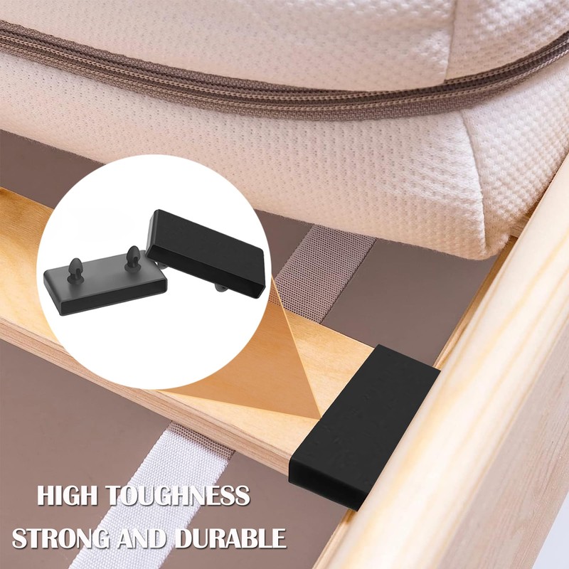 Ltsbaed Pack of 24 Slatted Frame Brackets, Black, Slatted Frame