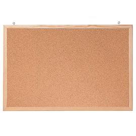 FRANKEN Cork Memo Board, 80 x 60 cm, Pinable with Wooden Frame, Wall Mounted Notice Board, Brown, CC-KT6080