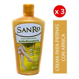 Crema Para Piernas Corporal Sanro Arnica Antiinflamatoria (3 Árnica