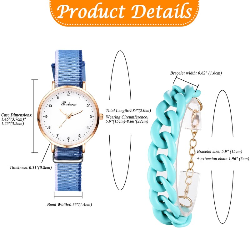 腕時計 レディース ブレスレット セット キャンバスベルト: 編み込み 可愛い おしゃれ アナログ表示 防水