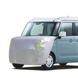 Linfen Car Hood Protective Cover for Light Vehicles, Thick and Sturdy, Front, Fire Resistant, Brushed Lining, Fluorescent Reflective Strips, Body Cover, Headlight Deterioration, Bird Droppings