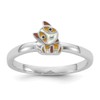 925 Sterling Silver Rhodium Plated Enamel Animal Dog Ring for