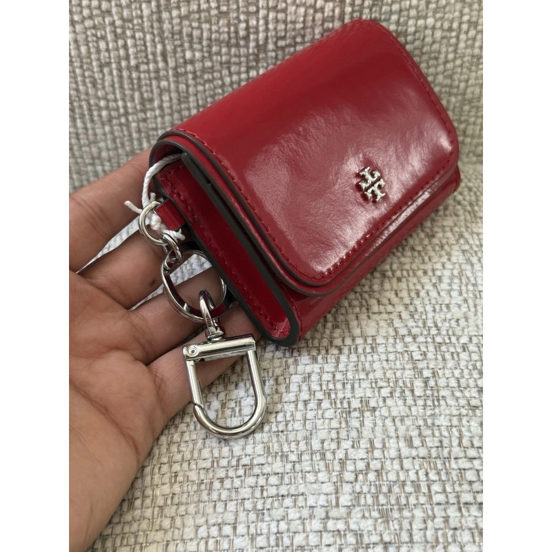Tory Burch New Tory Burch EMERSON PATENT FLAPCARD WARM RED