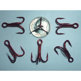 VMC (25) VMC 4X OSHAUGHNESSY TREBLE HOOKS (SIZE 6) TIN RED (9626TR) BULK 9626