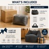 Dark Grey Bean Bag Chair with Handle, Floor Sofa for