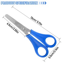 inodiref Pack of 10 Children's Craft Scissors, Children's School Scissors, Craft Scissors, Children's Scissors, Left-Handed Scissors, Children with cm Scale for School, Craft, DIY Paper Cutting