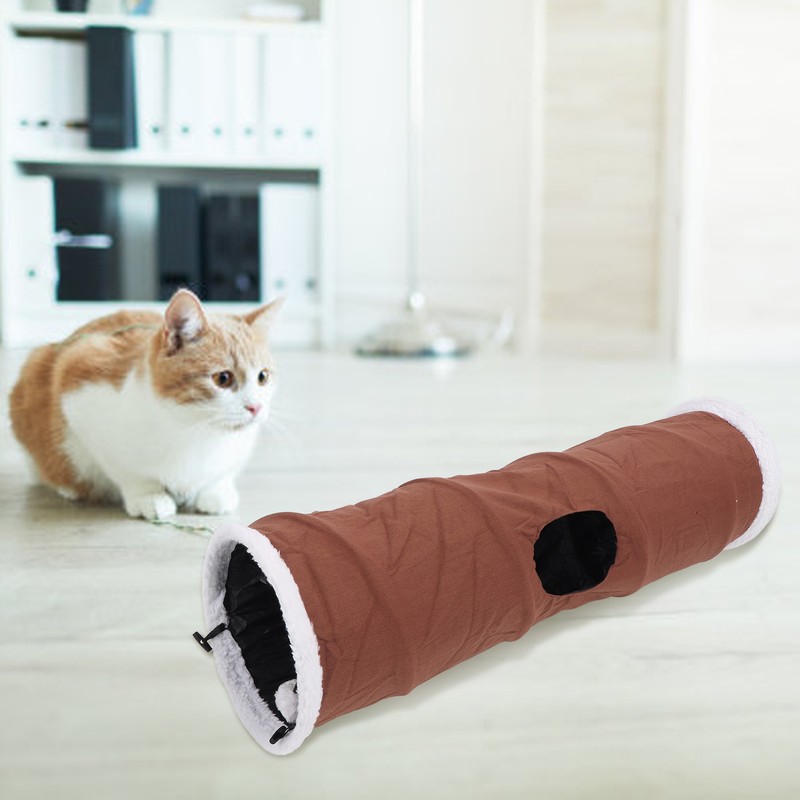 Foldable Cat Tunnel with Hanging Ball Interactive Fun Durable Collapsible