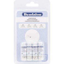 Crimp Beads Variety Pack Sizes 0, 1, 2 & 3 600/Pkg-Silver-Plated