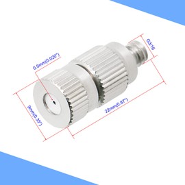 Aopin Garden Lawn Misting Nozzles Stainless Steel 0.5mm / 0.02" Orifice Atomizing Mister Sprayer Nozzle Suitable For Outdoor Cooling, Garden Irrigation, Fountain,Crop Nutrient Injection,Greenhouse 4 Pcs