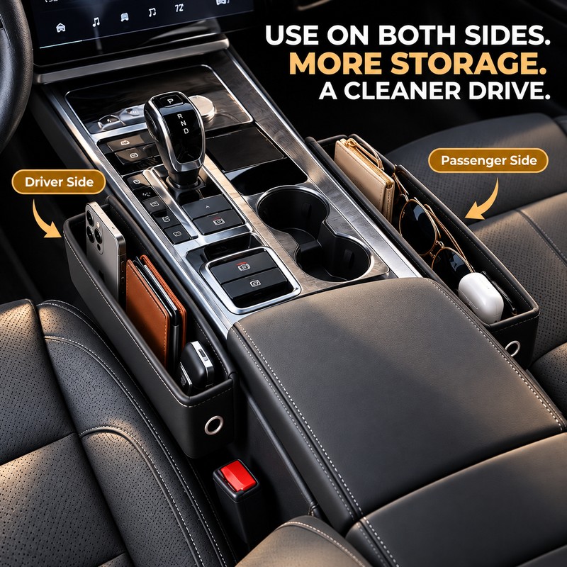 Car Seat Gap Organizer for Everyday Essentials – PU Leather