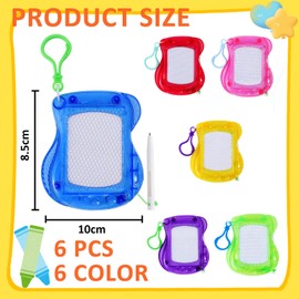 NICEIN Mini Magic Board Key Ring, Painting Board, Magnetic Board, Children, Erasable, Children's Birthday Party Favours for Boys and Girls, Children's Gift (6 Pieces)