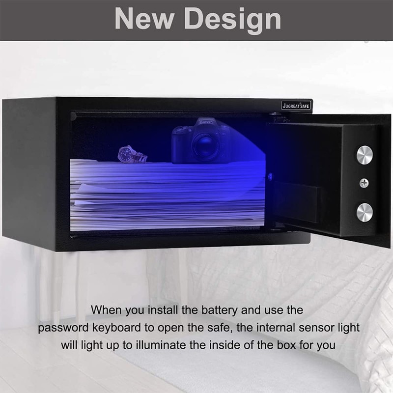 JUGREAT Safe Box with Sensor Light,Electronic Digital Security Safe Steel
