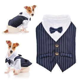 HACRAHO Dog Wedding Tuxedo, 1 Piece Dog Tuxedo Costume Dog Tuxedo Wedding Party Suit for Small Dogs Puppies Chest Circumference 62 cm