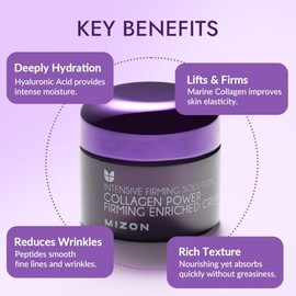 MIZON Crema Hidratante Facial con Colágeno 50 ml - crema facial antiarrugas reafirmante y nutritiva - skincare coreano para piel mixta y madura